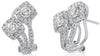 1.32CT DIAMOND 14KT WHITE GOLD DOUBLE FLOWER SQUARE FUN CLIP ON HANGING EARRINGS