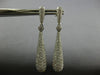LARGE 4.74CT DIAMOND 14K WHITE GOLD ELONGATED TEAR DROP CLASSIC HANGING EARRINGS