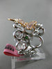 ESTATE LARGE .58CT WHITE & PINK DIAMOND 18KT WHITE & ROSE GOLD 3D BUTTERFLY RING