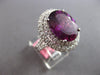 EXTRA LARGE 9.91CT DIAMOND & AAA RHODOLITE 18KT WHITE GOLD OVAL ENGAGEMENT RING