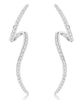 ESTATE .58CT DIAMOND 14KT WHITE GOLD DOUBLE WAVE BAR HANGING EARRINGS