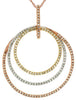 ESTATE .69CT DIAMOND 14KT TRI COLOR GOLD CIRCLE OF LIFE TRINITY FLOATING PENDANT