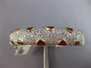 12.99CT DIAMOND & AAA RUBY 18K 2 TONE GOLD TRILLION & ROUND CUFF BANGLE BRACELET