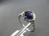 ESTATE 1.1CT DIAMOND & AAA AMETHYST 14KT WHITE GOLD 3D CLASSIC FLOWER LOVE RING