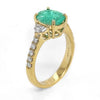 2.34CT DIAMOND & AAA PARAIBA TOURMALINE 18KT YELLOW GOLD OVAL KITE & ROUND RING