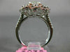 GIA LARGE 2.7CT MULTI COLOR DIAMOND 18K WHITE & ROSE GOLD FLOWER ENGAGEMENT RING