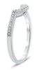 ESTATE .09CT DIAMOND 14K WHITE GOLD ROUND SEMI CIRCULAR WEDDING ANNIVERSARY RING