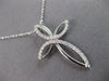 ESTATE 1.02CT DIAMOND 14KT WHITE GOLD MULTI LEAF INFINITY CROSS FLOATING PENDANT