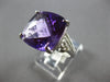 EXTRA LARGE 10.2CT DIAMOND & AAA AMETHYST 14KT WHITE GOLD CUSHION & ROUND RING