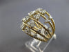 ESTATE LARGE .85CT DIAMOND 14KT YELLOW GOLD MULTI ROW TRIANGULAR FLOWER FUN RING