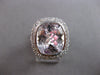 EXTRA LARGE 9.28CT DIAMOND & AAA KUNZITE 18KT WHITE GOLD CUSHION ENGAGEMENT RING