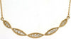 ESTATE .24CT DIAMOND 14KT YELLOW GOLD ROUND INFINITY BAR MILGRAIN LOVE NECKLACE