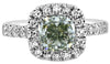 CERTIFIED 2.72CT WHITE & FANCY GREYISH YELLOW GREEN DIAMOND 18KT WHITE GOLD RING