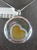 LARGE .42CT DIAMOND & AAA MOTHER OF PEARL 18KT WHITE GOLD CIRCULAR HEART PENDANT