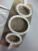 ESTATE 1.50CT DIAMOND 14KT WHITE GOLD 3D TRIPLE OVAL ADJUSTABLE LOVE BRACELET