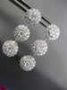 LARGE 4.0CT DIAMOND 14K WHITE GOLD MULTI FLOWER CLUSTER JOURNEY HANGING EARRINGS