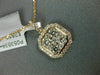 ESTATE LARGE .74CT DIAMOND 18K ROSE GOLD 3D SQUARE OCTAGON CLUSTER HALO PENDANT