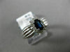 ESTATE .76CT DIAMOND & AAA SAPPHIRE 14KT WHITE GOLD 3D OVAL HALO FLOWER FUN RING