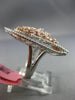 EXTRA LARGE 4.64CT WHITE & PINK DIAMOND 18K WHITE & ROSE GOLD 3D HEART LOVE RING
