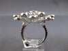 ESTATE EXTRA LARGE 3.29CT DIAMOND 18KT WHITE GOLD 3D MULTI FLOWER COCKTAIL RING