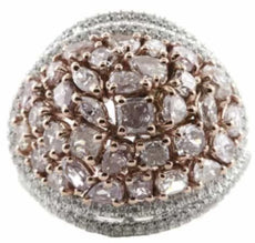 EXTRA LARGE 2.29CT WHITE & PINK DIAMOND 18KT WHITE & ROSE GOLD MULTI SHAPE RING