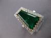 EXTRA LARGE 9.59CT DIAMOND & AAA EMERALD 18K 2 TONE GOLD 3D HALO ENGAGEMENT RING