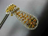 LARGE 10.30CT WHITE & FANCY YELLOW DIAMOND 18KT GOLD TEAR DROP HANGING EARRINGS