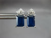2.25CT DIAMOND & AAA SAPPHIRE 14KT WHITE GOLD EMERALD STUD CUT EARRINGS #27122