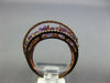 WIDE 4.60CT DIAMOND & AAA AMETHYST 14K ROSE GOLD OVAL & ROUND CRISS CROSS RING