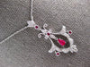 .77CT DIAMOND & AAA RUBY 18KT WHITE GOLD 3D FLOWER FILIGREE BY THE YARD NECKLACE