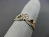 ESTATE .61CT DIAMOND 18K WHITE & ROSE GOLD FLOWER HEART WEDDING ANNIVERSARY RING