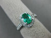 WIDE 1.30CT DIAMOND & AAA EMERALD 14KT WHITE GOLD OVAL HALO ENGAGEMENT RING 2453
