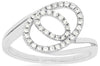 ESTATE .21CT DIAMOND 14KT WHITE GOLD 3D CLASSIC DOUBLE OVAL LOVE KNOT FUN RING