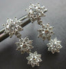1.46CT DIAMOND 14KT WHITE GOLD MULTI FLOWER PAST PRESENT FUTURE HANGING EARRINGS