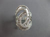 ESTATE EXTRA LARGE 1.56CT DIAMOND 14K WHITE GOLD ROUND & BAGUETTE LOVE KNOT RING