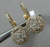 ESTATE .86CT DIAMOND 18K ROSE GOLD 3D CLUSTER CLASSIC LEVERBACK HANGING EARRINGS