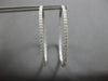 EXTRA LARGE 3.22CT DIAMOND 18K WHITE GOLD ROUND INSIDE OUT HOOP HANGING EARRINGS