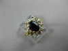 ESTATE 1.55CT DIAMOND & SAPPHIRE 14K YELLOW GOLD 3D FLOWER ENGAGEMENT RING 22333