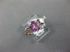 ESTATE 1.94CT DIAMOND & AAA PINK SAPPHIRE 18KT WHITE GOLD OVAL ENGAGEMENT RING