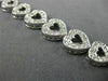 ANTIQUE .90CT ROUND CUT DIAMOND 14K WHITE GOLD OPEN HEART LOVE BRACELET #19204