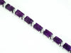 12.95CT DIAMOND & AAA AMETHYST 14KT WHITE GOLD 3D EMERALD CUT & ROUND BRACELET