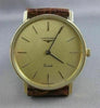 ESTATE LONGINES SWISS QUARTZ GOLD FILLED MENS WATCH CROCODILE BAND 35MM #21586
