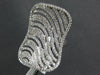 ESTATE EXTRA LARGE 1.94CT DIAMOND 14KT WHITE GOLD MULTI ROW RECTANGULAR FUN RING