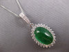 LARGE 8CT DIAMOND & AAA EMERALD 14KT WHITE GOLD 3D OVAL & ROUND PENDANT #27164