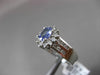 ESTATE 1.08CT DIAMOND & AAA TANZANITE 14KT WHITE GOLD CLUSTER ENGAGEMENT RING