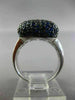 ESTATE LARGE 2.82CT DIAMOND & AAA SAPPHIRE 18KT WHITE GOLD 3D SQUARE PAVE RING