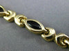 ESTATE 14KT YELLOW GOLD 3D BLACK ONYX MARQUISE HANDCRAFTED LINK LOVE BRACELET