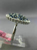 ESTATE LARGE 2.20CT DIAMOND & SAPPHIRE 14KT WHITE GOLD CLUSTER ROUND FLOWER RING