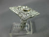 EXTRA LARGE 2.61CT OLD MINE DIAMOND 18K WHITE GOLD 3D FILIGREE ENGAGEMENT RING