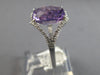 LARGE 4.36CT DIAMOND & AAA AMETHYST 14KT WHITE GOLD 3D CUSHION & ROUND FUN RING
